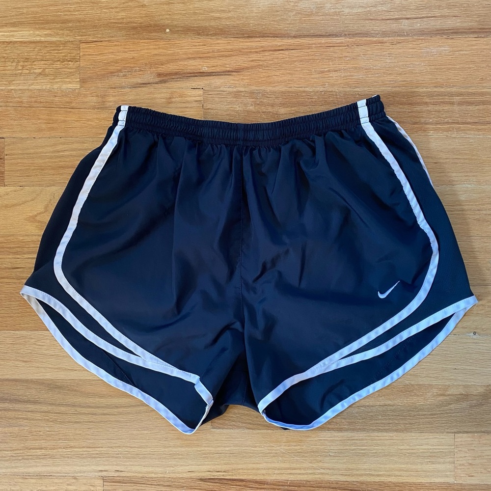 Nike navy blue women’s dri-fit running shorts.